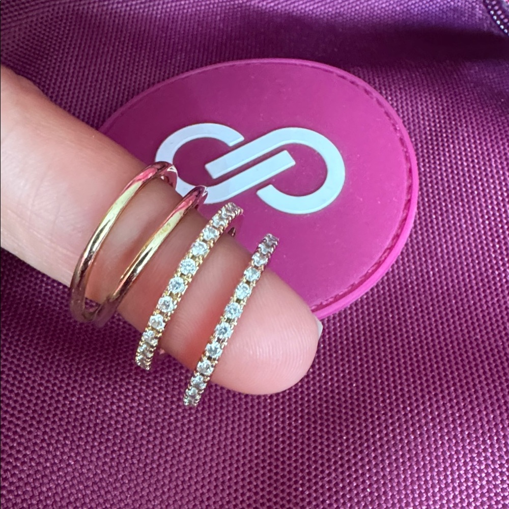 Gold Gemstone Stacked Ring Set